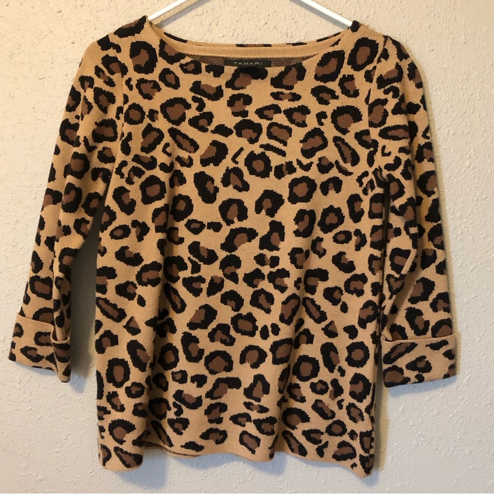 Tahari Leopard Top